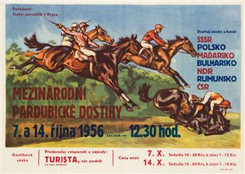 EMIL KOTRBA (1912-1983) & KAREL PERMAN (1912-?).  [INTERNATIONAL PARDUBICE RACE MEETING] & [SOKOL RACE OF MILITARY ABILITY.] Two poster